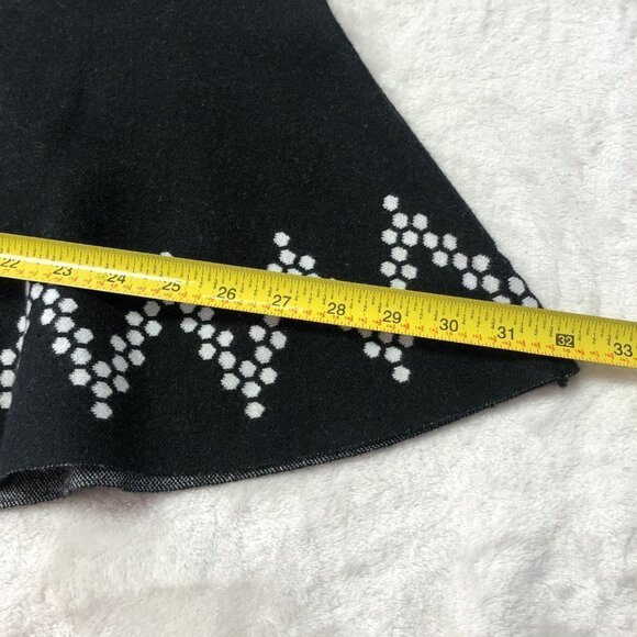 Candies Black Flared Mini Skirt with White Chevron Pattern Large - Picture 6 of 6